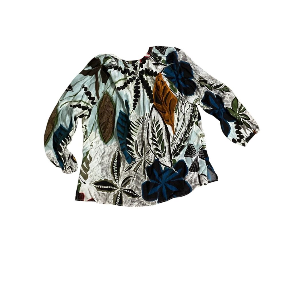 Elie Tahari Floral Button Down Blouse XL - Picture 6 of 8